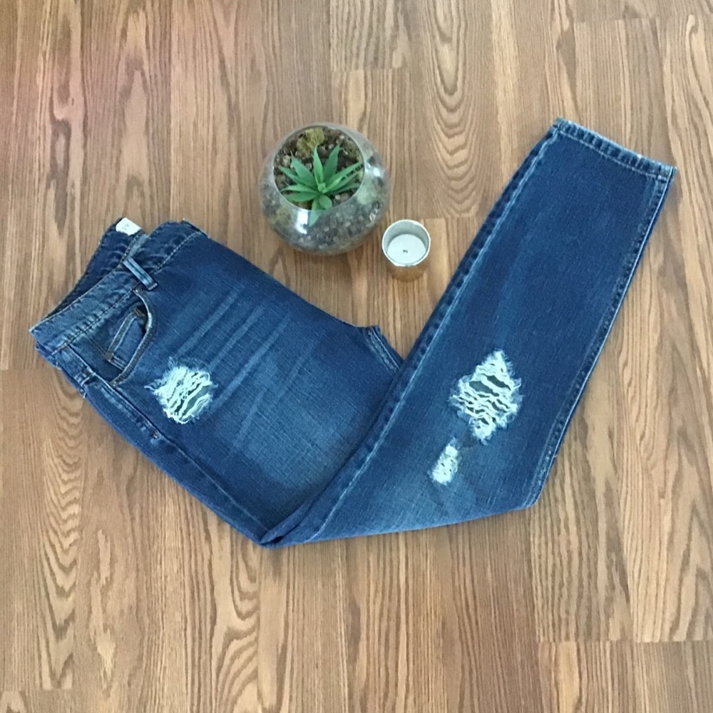 Free People Distressed Boyfriend Jeans Sz 26 - Picture 4 of 8